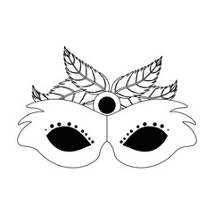 carnival mask with feathers vector illustration design
