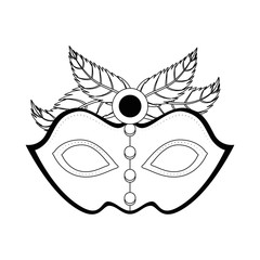 carnival mask with feathers vector illustration design