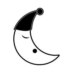 Moon sleeping cartoon icon vector illustration graphic design