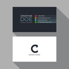 C Letter Modern Alphabet Business card design template
