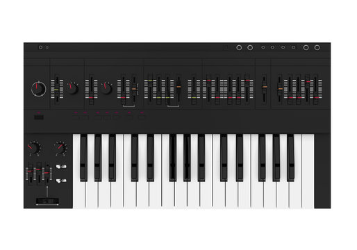 Electronic Synthesizer Piano Keyboard Isolated