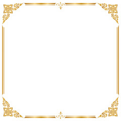 Decorative frame and border , Square, Golden frame on white background, Vector illustration