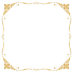 Decorative frame and border , Square, Golden frame, Vector illustration