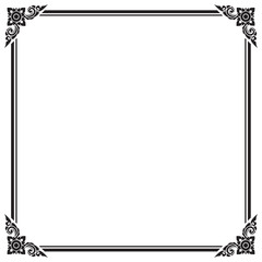 Obraz premium Decorative frame and border , Square, Black and white, Vector illustration