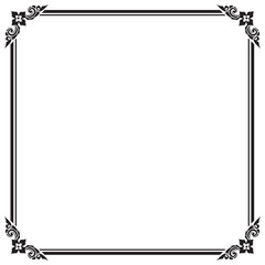 Obraz premium Decorative frame and border , Square, Black and white, Vector illustration