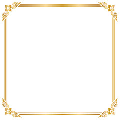 Decorative frame and border , Square, Golden frame, Vector illustration