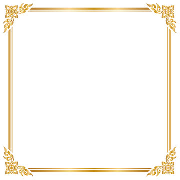 Decorative frame and border , Square, Golden frame, Vector illustration