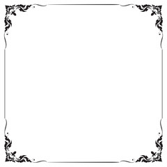 Decorative frame and border , Square, Black and white, Vector illustration - 190188612