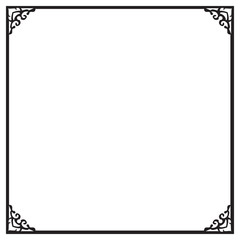 Decorative frame and border , Square, Black and white, Vector illustration