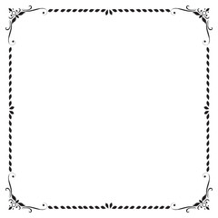 Decorative frame and border , Square, Black and white, Vector illustration