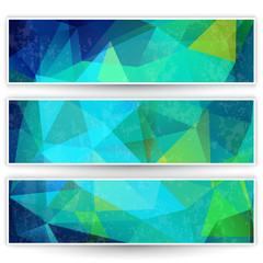 Abstract geometric triangular banners set- eps10 vector