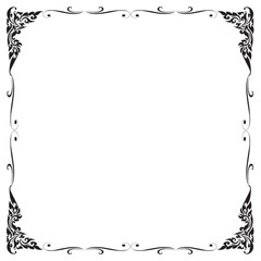 Decorative frame and border , Square, Black and white, Vector illustration