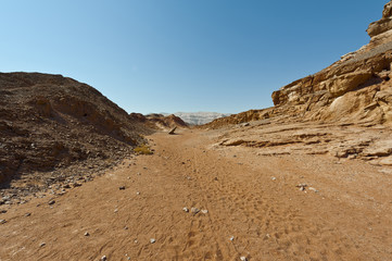Fototapeta na wymiar Melancholy and emptiness of the desert in Israel.