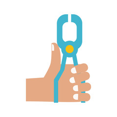 Hand with dental tool icon vector illustration graphic design