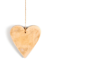 Wood hearts on rope