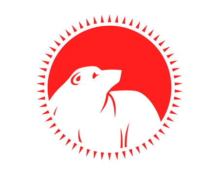 red polar bears fauna animal wildlife image vector icon silhouette