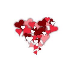 Valentines heart. Decorative heart background with lot of valentines hearts. Vector illustration.