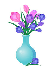 Crocuses flowers in vase-01