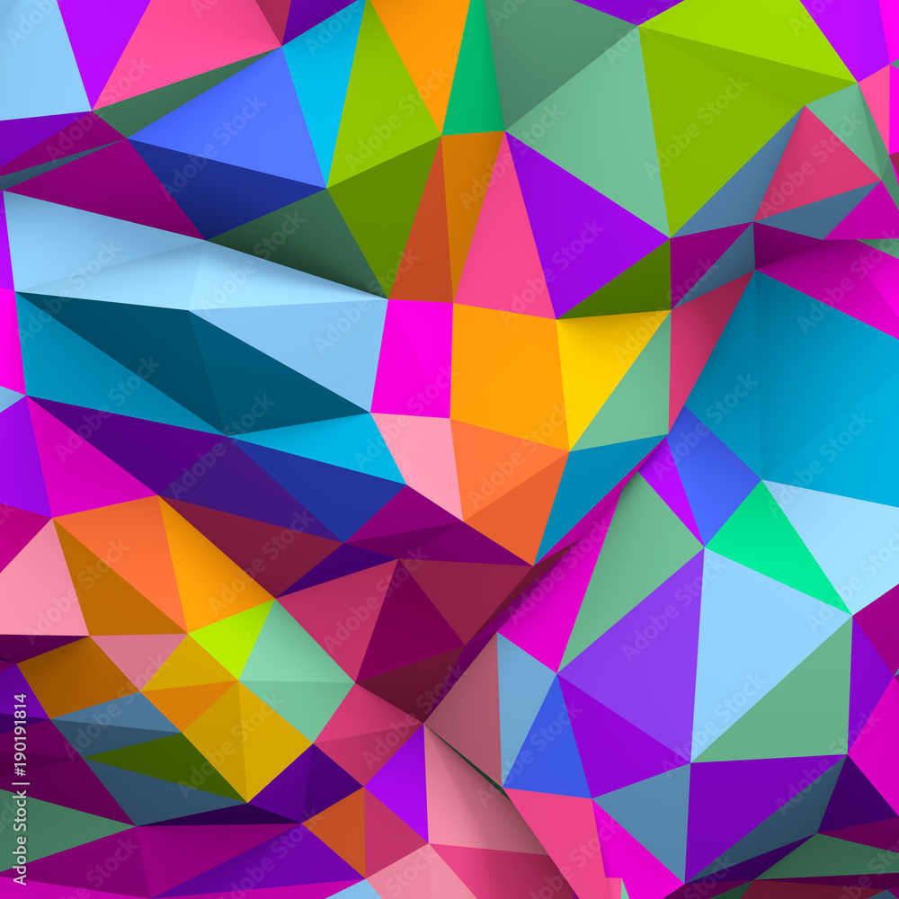 Aufkleber abstract colorful low poly background in 3d
