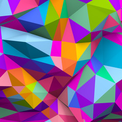 Abstract colorful low poly background in 3d