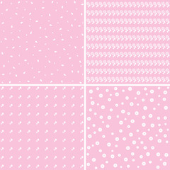 Floral different vector seamless patterns.