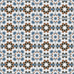 Arabesque octagonal seamless pattern mosaic background vector design