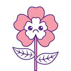 cute cartoon happy flower adorable kawaii vector illustration pink image design