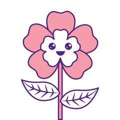 cute cartoon happy flower adorable kawaii vector illustration pink image design