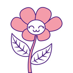 kawaii cute flower ornament cartoon vector illustration pink image design