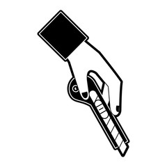 Hand holding scalpel icon vector illustration graphic design