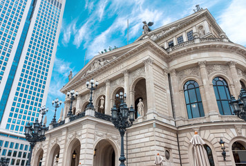 The Alte Oper, Frankfurt am Main city opera house in Germany on bright summer day