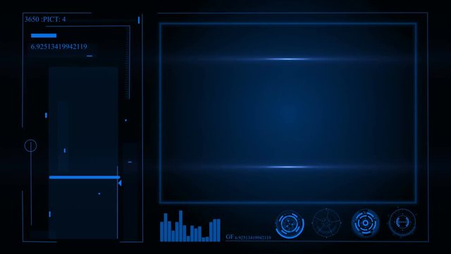 HUD. User interface and futuristic instrument panel with on-screen projectors.