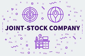 Conceptual business illustration with the words joint-stock company