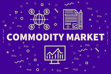 Conceptual business illustration with the words commodity market