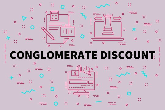 Conceptual Business Illustration With The Words Conglomerate Discount