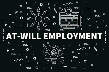 Conceptual business illustration with the words at-will employment
