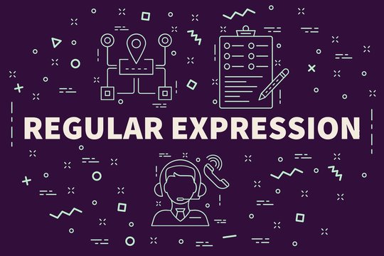 Conceptual business illustration with the words regular expression