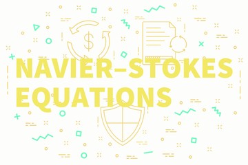 Conceptual business illustration with the words navier–stokes equations