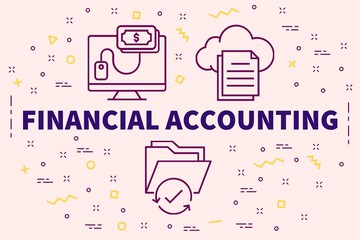 Conceptual business illustration with the words financial accounting