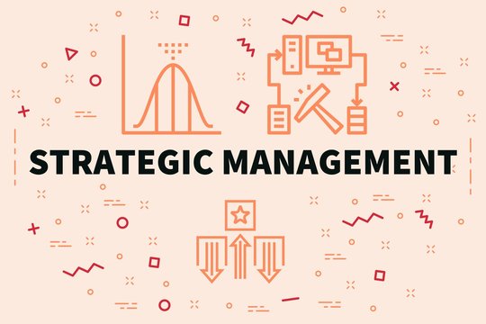 Conceptual business illustration with the words strategic management