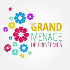 Spring cleaning background. Grand ménage de printemps.