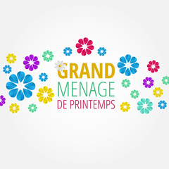 Spring cleaning background. Grand ménage de printemps.
