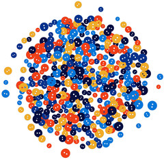 Vector Confetti Background Pattern. Element of design. Colored buttons on a white background
