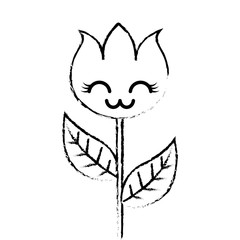 kawaii flower decoration character cartoon vector illustration sketch image