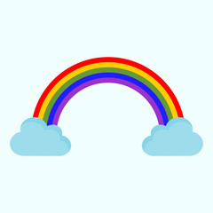 Cute Rainbow Cloud Drawing Illustration Graphic