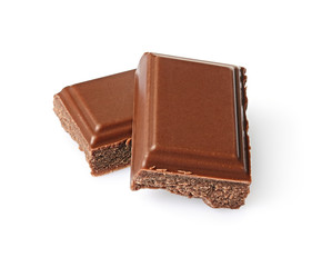 Close-up pieces of milk chocolate bar