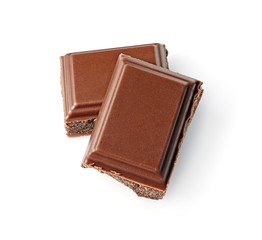 Close-up pieces of milk chocolate bar