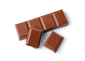 Close-up pieces of milk chocolate bar