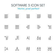Software 3 theme, line icon set