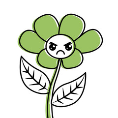 kawaii cute flower ornament cartoon vector illustration